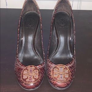 Tory Burch Snakeskin Wedges